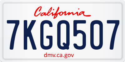 CA license plate 7KGQ507