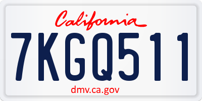 CA license plate 7KGQ511