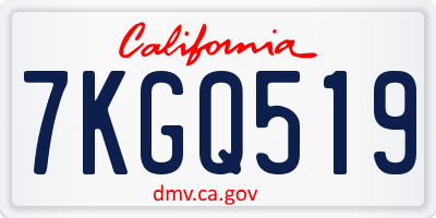 CA license plate 7KGQ519