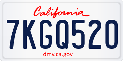 CA license plate 7KGQ520