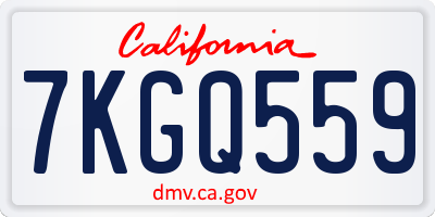 CA license plate 7KGQ559