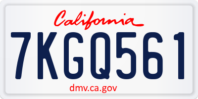CA license plate 7KGQ561