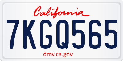 CA license plate 7KGQ565
