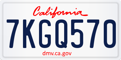 CA license plate 7KGQ570