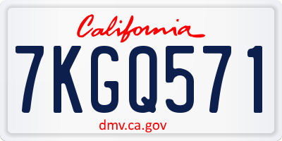 CA license plate 7KGQ571