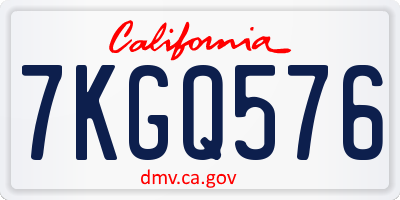 CA license plate 7KGQ576