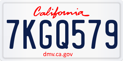 CA license plate 7KGQ579