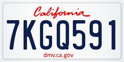 CA license plate 7KGQ591