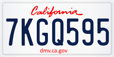 CA license plate 7KGQ595