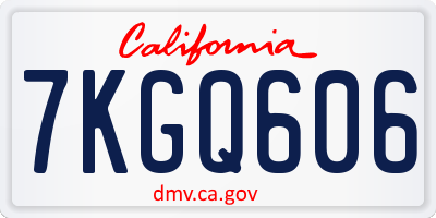 CA license plate 7KGQ606