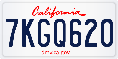 CA license plate 7KGQ620