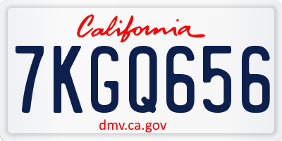CA license plate 7KGQ656