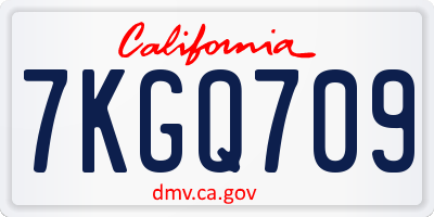 CA license plate 7KGQ709