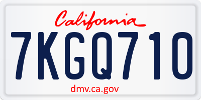 CA license plate 7KGQ710