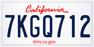 CA license plate 7KGQ712