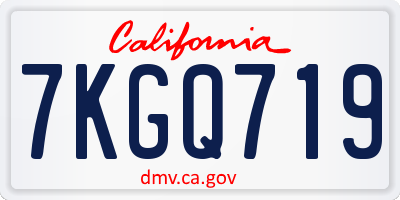 CA license plate 7KGQ719