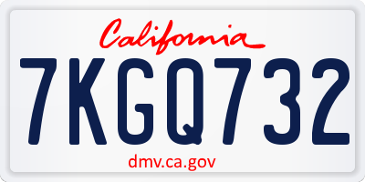 CA license plate 7KGQ732