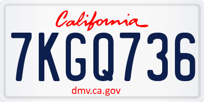CA license plate 7KGQ736