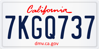 CA license plate 7KGQ737