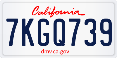CA license plate 7KGQ739