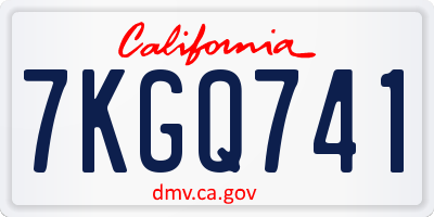 CA license plate 7KGQ741