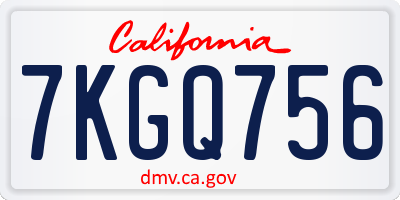 CA license plate 7KGQ756