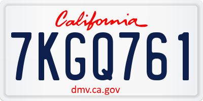 CA license plate 7KGQ761