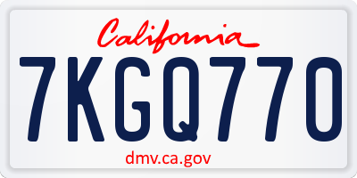 CA license plate 7KGQ770
