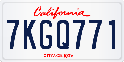 CA license plate 7KGQ771