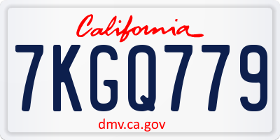 CA license plate 7KGQ779