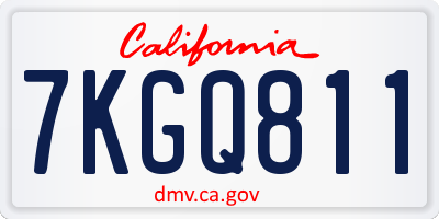 CA license plate 7KGQ811