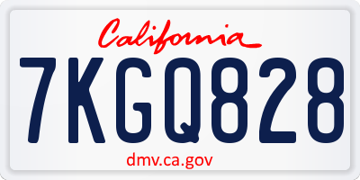 CA license plate 7KGQ828