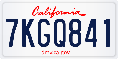 CA license plate 7KGQ841