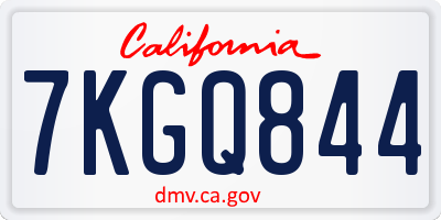 CA license plate 7KGQ844