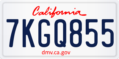 CA license plate 7KGQ855