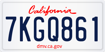 CA license plate 7KGQ861