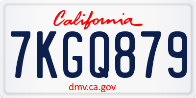 CA license plate 7KGQ879