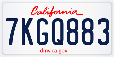 CA license plate 7KGQ883