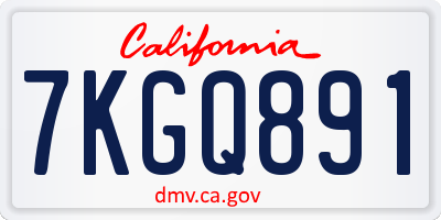 CA license plate 7KGQ891