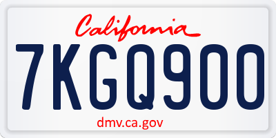 CA license plate 7KGQ900
