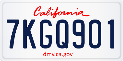 CA license plate 7KGQ901