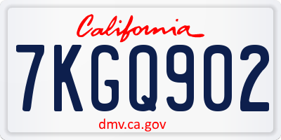 CA license plate 7KGQ902