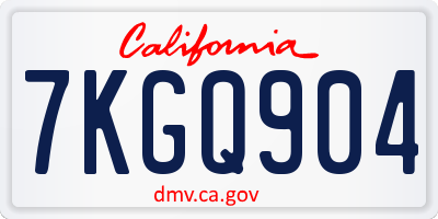 CA license plate 7KGQ904