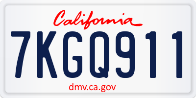 CA license plate 7KGQ911