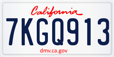 CA license plate 7KGQ913