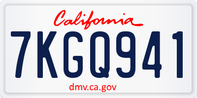 CA license plate 7KGQ941