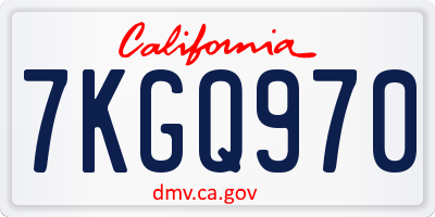CA license plate 7KGQ970
