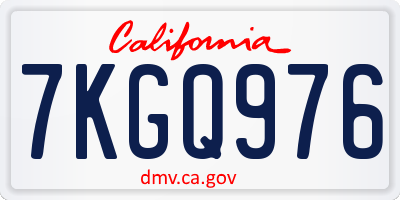 CA license plate 7KGQ976