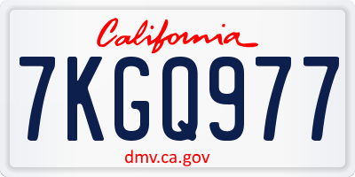 CA license plate 7KGQ977