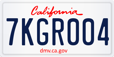 CA license plate 7KGR004